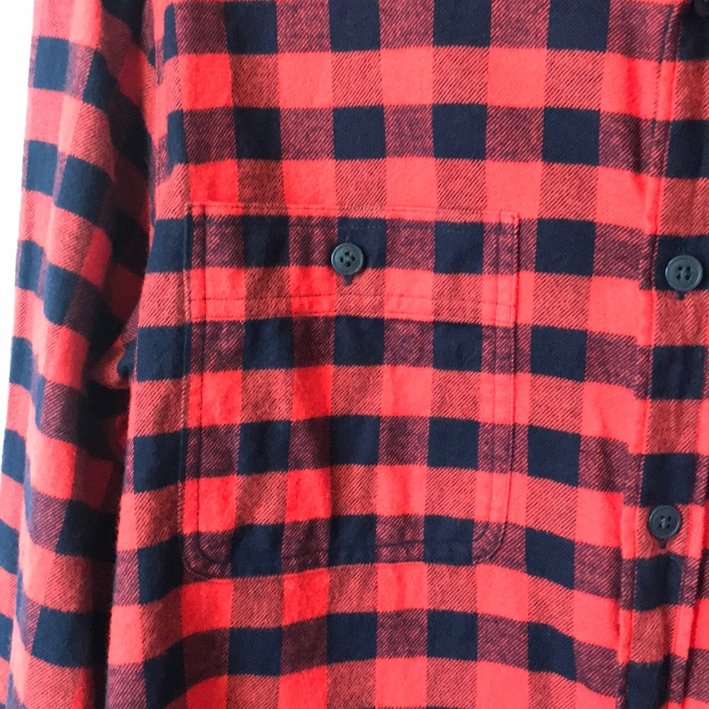 J. Crew Button-Up Red Plaid Flannel - Picture 3 of 6